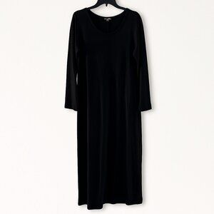 J. Jill Maxi Long Sleeve Black Dress Size Medium